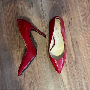 $50 Jessica Simpson Red Heels WORN ONCE size 8